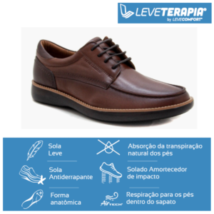 (LeveTerapia) Sapato Casual Couro Caramelo - 47502