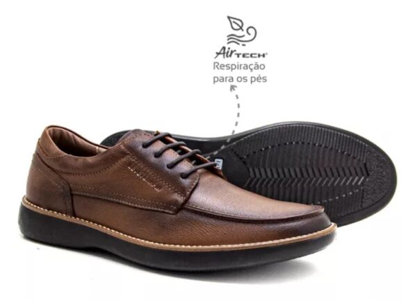 (LeveTerapia) Sapato Casual Couro Caramelo - 47502 - Imagem 4