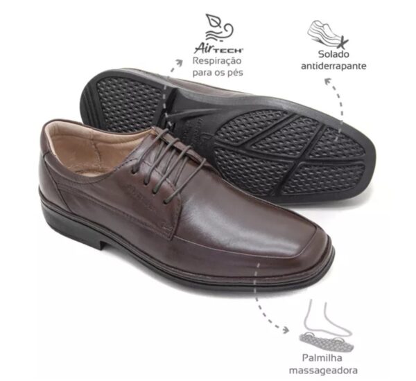 (LeveTerapia) Sapato Social Couro Marrom - 43126 - Imagem 3
