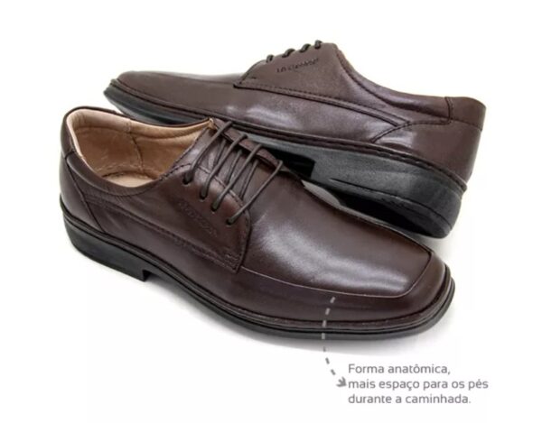 (LeveTerapia) Sapato Social Couro Marrom - 43126 - Imagem 2