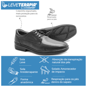 (LeveTerapia) Sapato Social Couro Preto - 43126