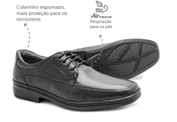 (LeveTerapia) Sapato Social Couro Preto - 43126 - Imagem 4