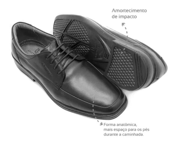 (LeveTerapia) Sapato Social Couro Preto - 43126 - Imagem 3