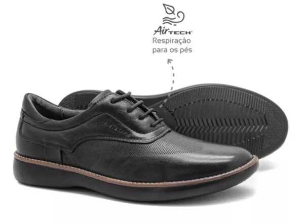 (LeveTerapia) Sapato Casual Couro Preto - 47503 - Imagem 2