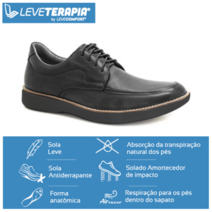 (LeveTerapia) Sapato Social Couro Preto - 47510