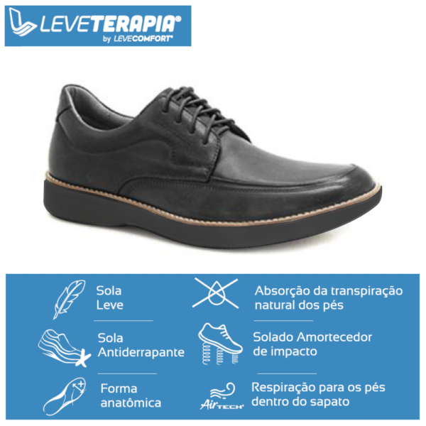 (LeveTerapia) Sapato Social Couro Preto - 47510