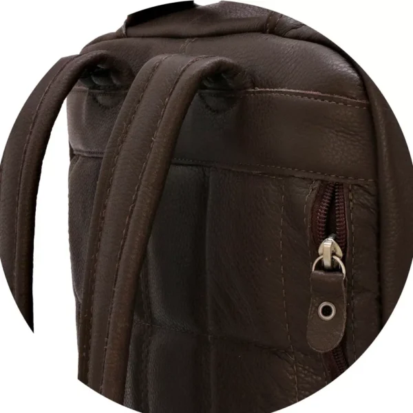 Bolsa Mochila Masculina De Couro Legitimo Bovino - Imagem 2