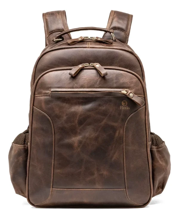Mochila De Couro Legitimo Tron Financeiro Ação Investidor - Imagem 3