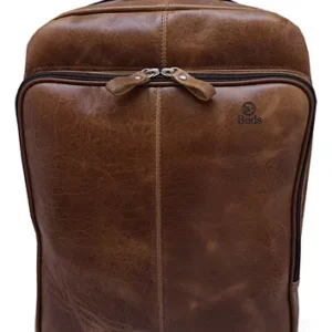 Mochila em couro Vintage 30L Marrom claro mesclada
