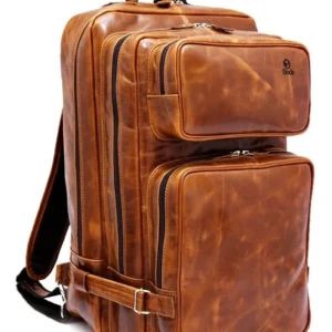 Mochila em couro Top Platinum Média Resistente