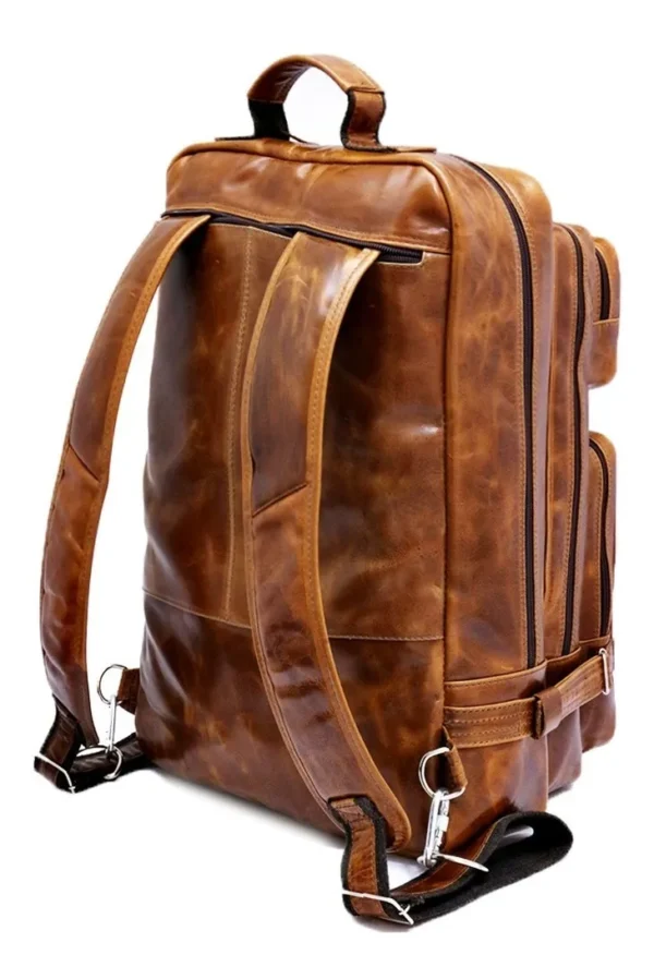 Mochila em couro Top Platinum Média Resistente - Imagem 3