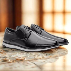 (Virtus) Sapato Casual Confort Sola Emborrachada Preto - 4701