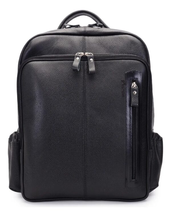 Mochila De Couro Legitimo Empresario Escritorio - Preta - Imagem 2