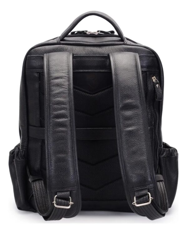 Mochila De Couro Legitimo Empresario Escritorio - Preta - Imagem 3